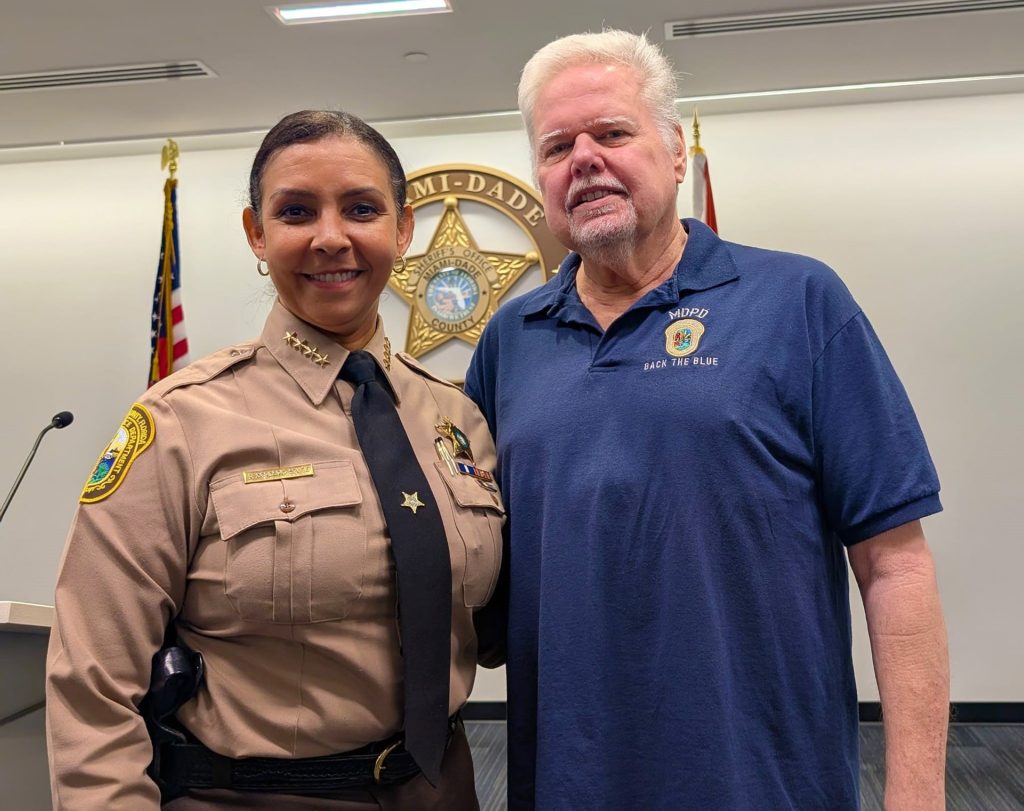 Miami-Dade Sheriff Rosie Cordero-Stutz and NW District CAC President Dave Graveline