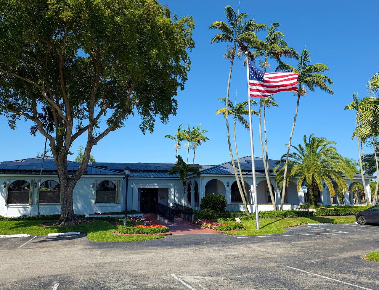 Home 13 Flag at The Moors administration building